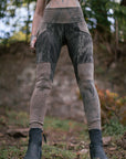 Relaxed Unbranded cargo pants in black printed fabric with graphic panels on the legs