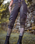 OOAK Renegade Cargo Breeches by Crossfox in dark brown with 4 pockets and belt loops outdoors