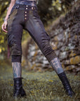 OOAK Renegade Cargo Breeches by Crossfox in dark brown with 4 pockets and belt loops, outdoors
