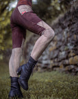 Limited Edition Rib Lucien Pocket Leggings by Crossfox in dark plum ribbed knit with functional pockets