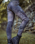 Limited Edition ZIPPERED Lucien Pocket Leggings by Crossfox in slate blue with brass zipper pocket closure