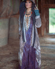 OOAK Bast Robe by Crossfox hooded robe dress in dark gray with double layered oversized hood