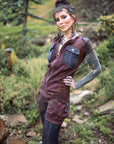 Limited Edition Safari Romper by Crossfox hooded romper in deep brown with ring pull zip closure