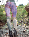 Limited Edition COTTON Lucien Pocket Leggings by Crossfox in purple and mauve with jersey pockets and stretch fit