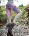 Limited Edition COTTON Lucien Pocket Leggings Crossfox slim stretch cotton jersey in purple with large pockets