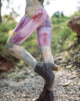 Limited Edition COTTON Lucien Pocket Leggings by Crossfox in mauve tie dye with large functional pockets