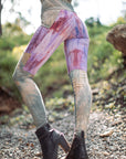 Limited Edition COTTON Lucien Pocket Leggings by Crossfox in purple and gray with large functional pockets