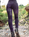Limited Edition Fleece Lucien Pocket Leggings by Crossfox in dark purple bamboo fleece with large front pockets
