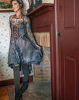 Limited Edition Maiden Dress Crossfox black cotton jersey dress with princess seaming and cap sleeves