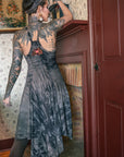 Limited Edition Maiden Dress by Crossfox, black A line snap front summer dress with high low silhouette