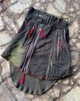 Limited Edition Intrepid Pocket Skirt by crossfox, dark gray asymmetrical skirt with zip pockets and red trim
