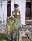 Limited Edition Summer Niles Dress by Crossfox in olive green with deep pockets and modal jersey knit texture