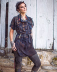 Limited Edition Chindit tunic by Crossfox, dark indigo tunic jacket with military safari details and belt