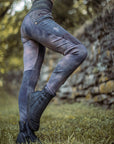 Limited Edition ZIPPERED Lucien Pocket Leggings Crossfox slim leggings in blue with brass zipper pocket closure