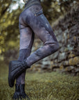 Limited Edition ZIPPERED Lucien Pocket Leggings Crossfox slim bamboo fleece leggings in blue with brass zipper pocket closure