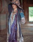 OOAK Bast Robe by Crossfox hooded robe in dark charcoal with double layered oversized hood and draped mantle