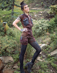 Limited Edition Safari Romper by Crossfox, hooded romper in dark brown with ring pull zip closure