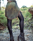 Limited Edition Intrepid Pocket Skirt by crossfox, olive ribbed fabric with zip closed pocket detail