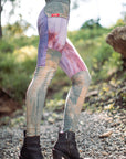 Limited Edition COTTON Lucien Pocket Leggings by Crossfox, purple and gray cotton jersey with large pockets