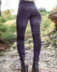 Limited Edition Fleece Lucien Pocket Leggings by Crossfox in deep purple bamboo fleece with front pockets