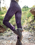 Limited Edition Fleece Lucien Pocket Leggings by Crossfox in deep purple bamboo fleece with front pockets