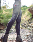 Limited Edition SUMMERWEIGHT TERRY Lucien Pocket Leggings by Crossfox in charcoal bamboo terry with side pockets